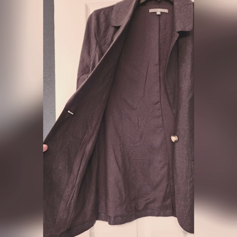 Matty M Bronson Linen Blend Blazer In Black Size MED - Picture 10 of 14
